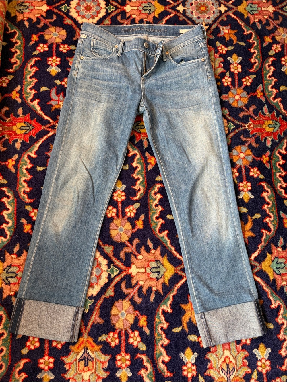 Citizens Of Humanity Dani Cropped Light Blue Cuffed Straight-Leg Jeans